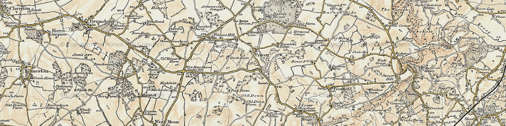 Old map of Privett in 1897-1900