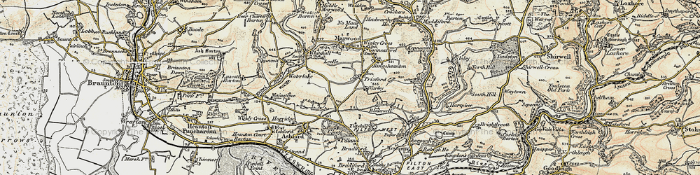 Old map of Prixford in 1900