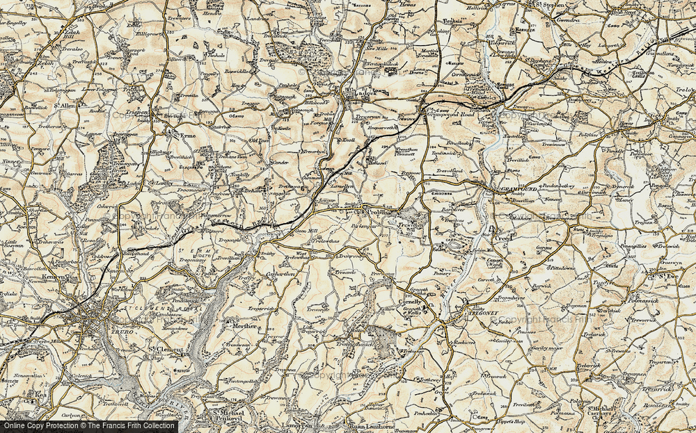 Old Map of Probus, 1900 in 1900