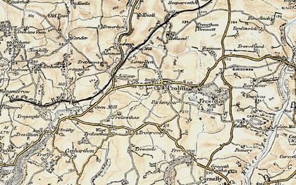 Old map of Probus in 1900