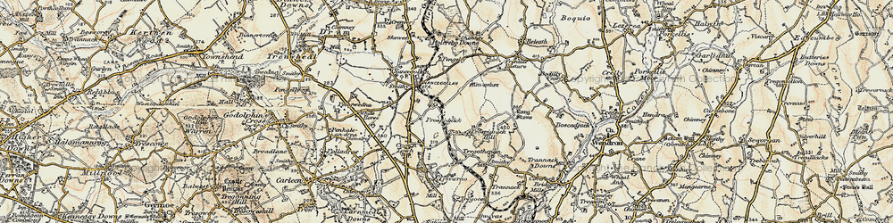 Old map of Prospidnick in 1900