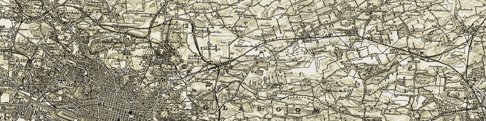 Old map of Provanmill in 1904-1905