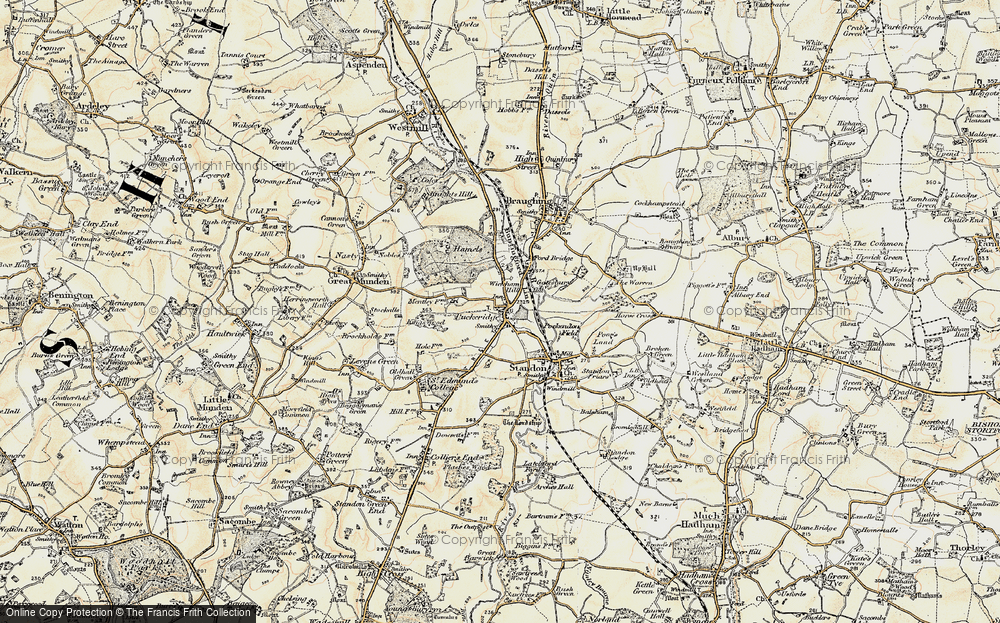 Old Map of Puckeridge, 1898-1899 in 1898-1899