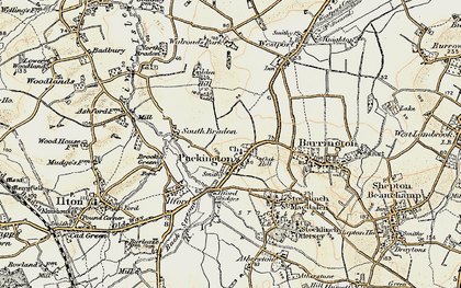 Old map of Puckington in 1898-1900