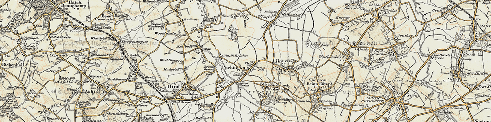 Old map of Puckington in 1898-1900