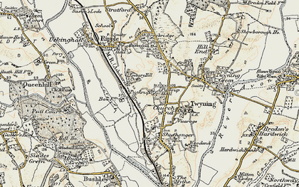 Old map of Puckrup in 1899-1901