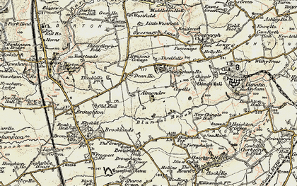 Old map of Pudding Pie Nook in 1903-1904