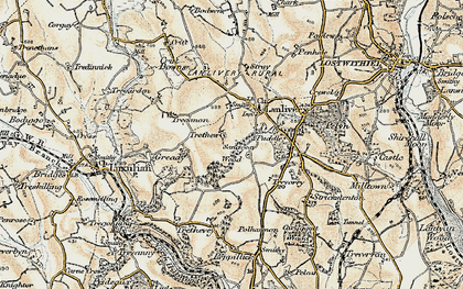 Old map of Trethew in 1900