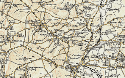 Old map of Pudleigh in 1898-1899