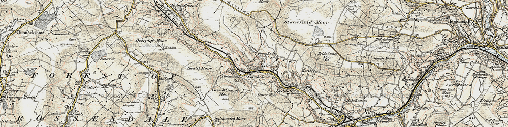 Old map of Pudsey in 1903