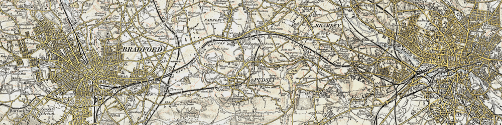 Old map of Pudsey in 1903