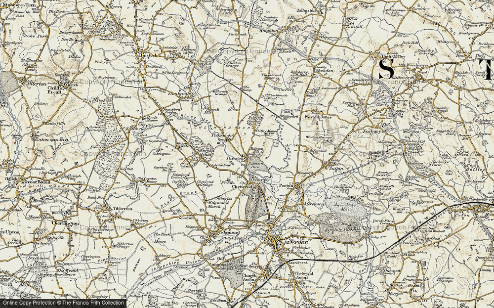 Old Map of Puleston, 1902 in 1902