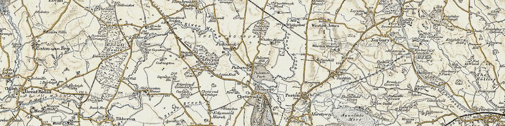 Old map of Puleston in 1902