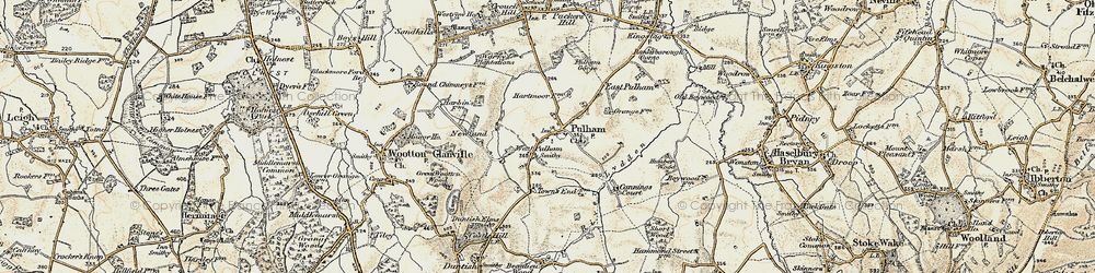 Old map of Pulham in 1899
