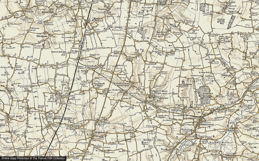 Old Map of Pulham Market, 1901-1902 in 1901-1902