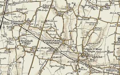 Old map of Pulham Market in 1901-1902