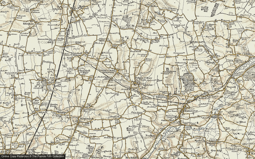 Old Map of Pulham St Mary, 1901-1902 in 1901-1902
