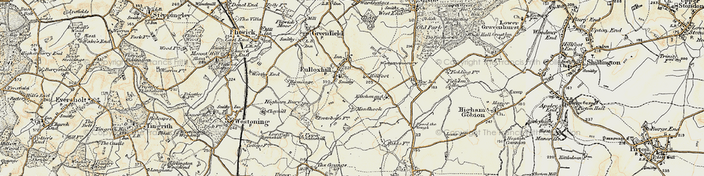 Old map of Pulloxhill in 1898-1899