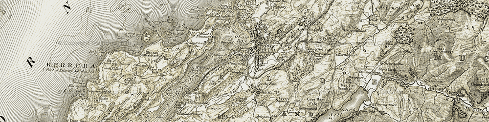 Old map of Ardantrive in 1906-1907