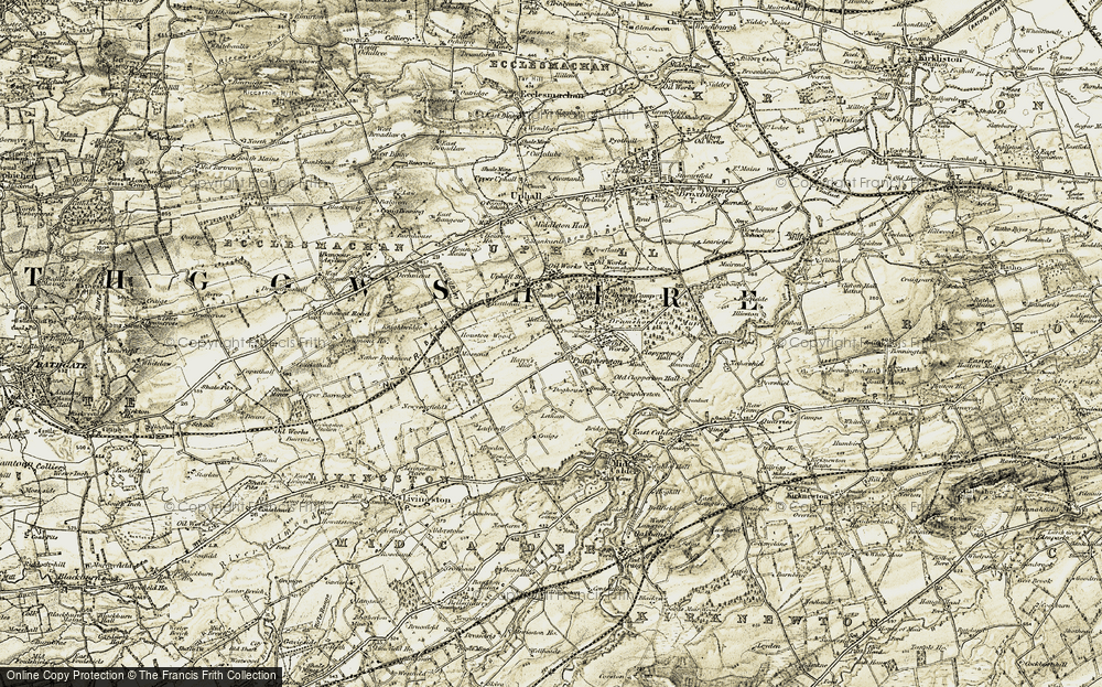 Old Map of Pumpherston, 1904 in 1904