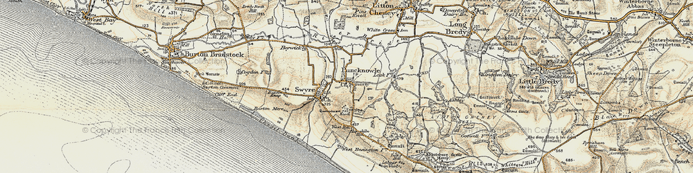 Old map of Puncknowle in 1899