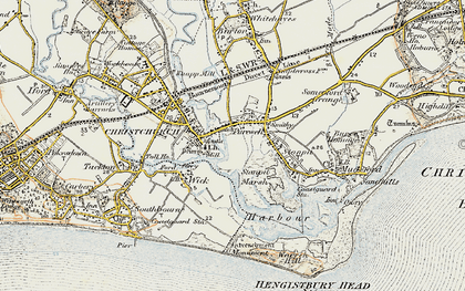 Old map of Purewell in 1899-1909