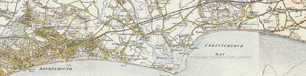 Old map of Purewell in 1899-1909