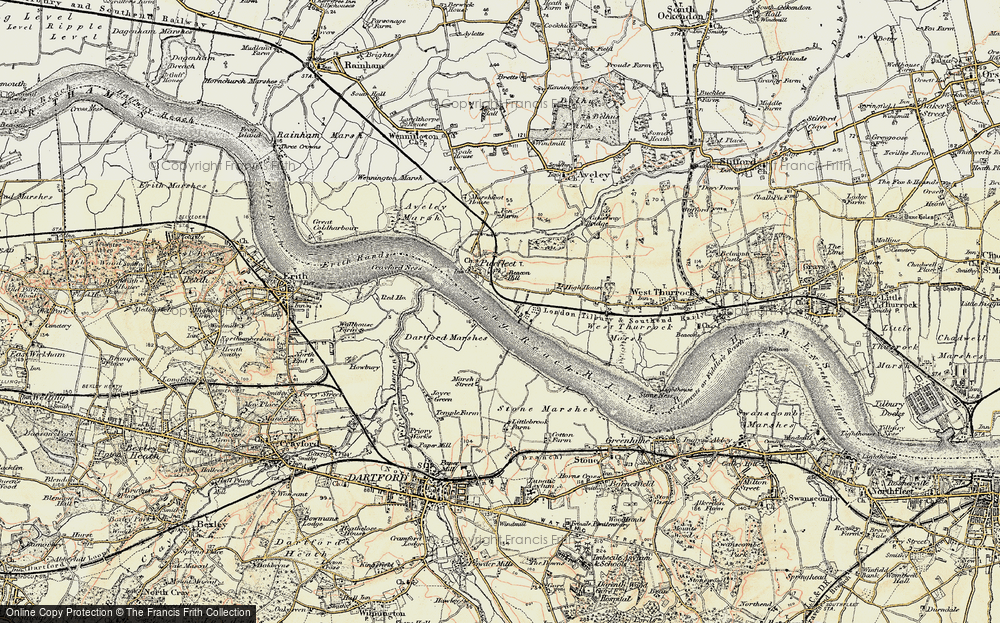 Old Map of Purfleet, 1897-1898 in 1897-1898