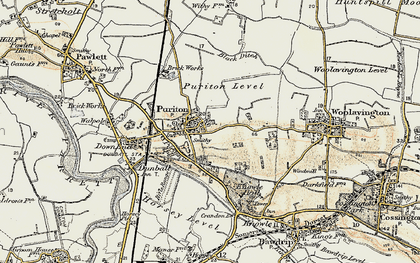 Old map of Puriton in 1898-1900