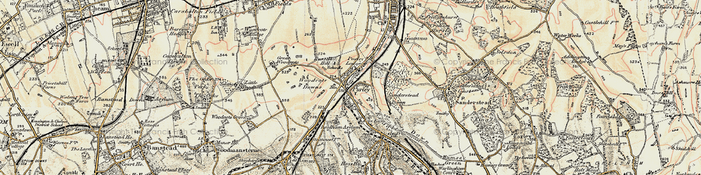 Old map of Purley in 1897-1902