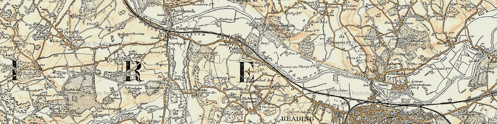 Old map of Purley on Thames in 1897-1900