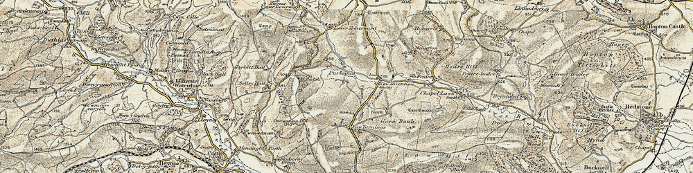 Old map of Purlogue in 1901-1903
