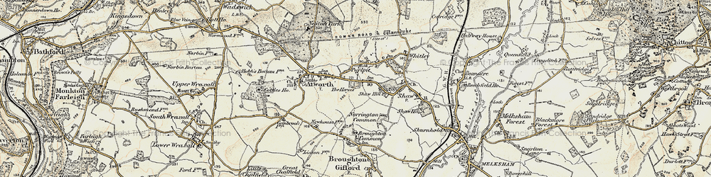 Old map of Purlpit in 1898-1899