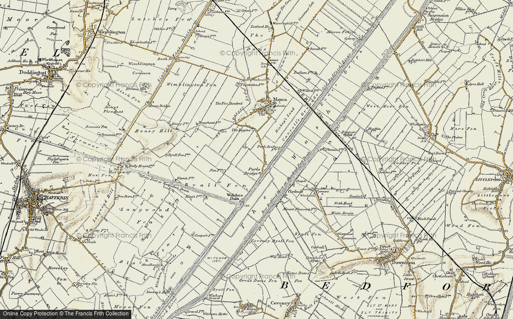 Old Map of Purls Bridge, 1901 in 1901