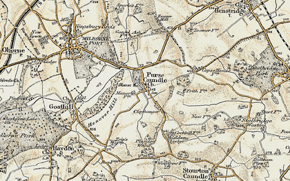 Old map of Purse Caundle in 1899