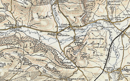 Old map of Purslow in 1901-1903