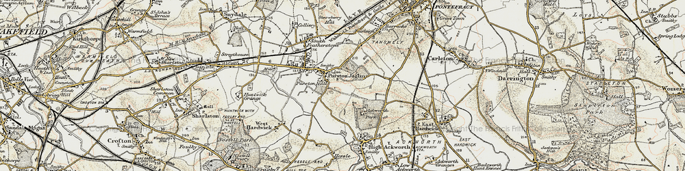 Old map of Purston Jaglin in 1903