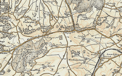 Old map of Purtington in 1898-1899