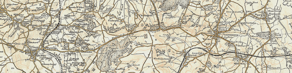 Old map of Purtington in 1898-1899