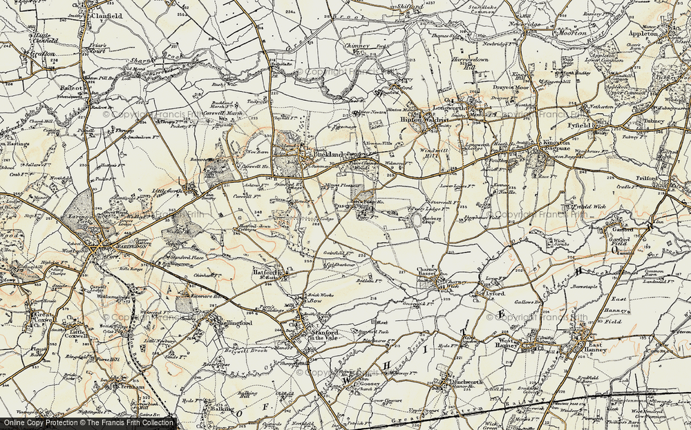 Old Map of Historic Map covering Bushy Barn in 1897-1899