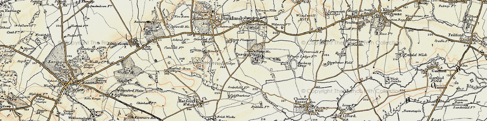 Old map of Pusey in 1897-1899