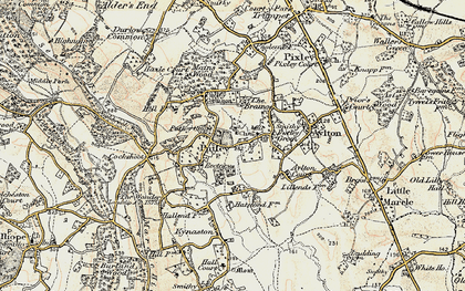 Old map of Putley in 1899-1901