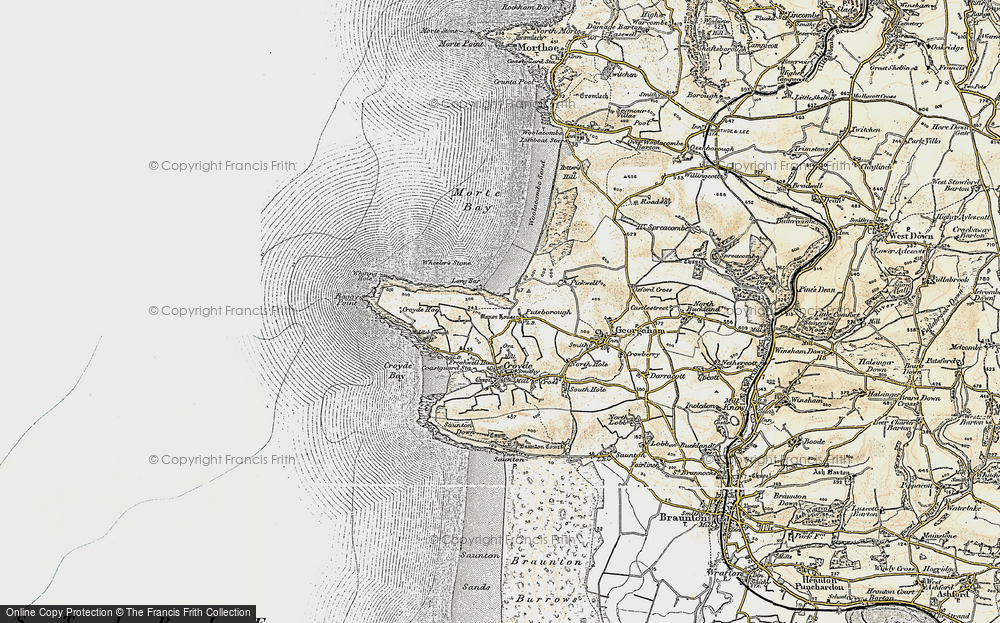 Old Map of Putsborough, 1900 in 1900
