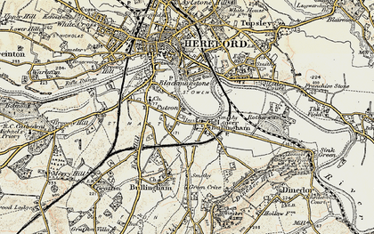 Old map of Putson in 1899-1901