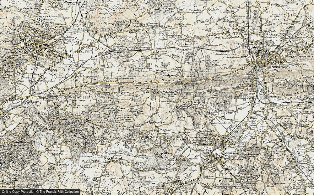 Old Map of Historic Map covering Lascombe in 1898-1909