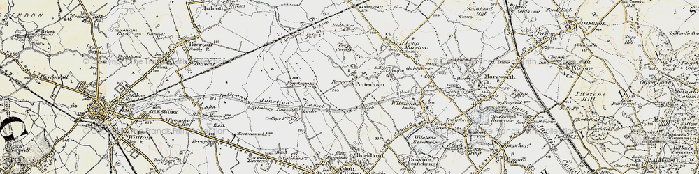 Old map of Puttenham in 1898