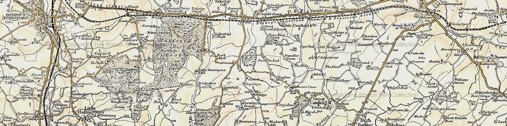 Old map of Puttock's End in 1898-1899