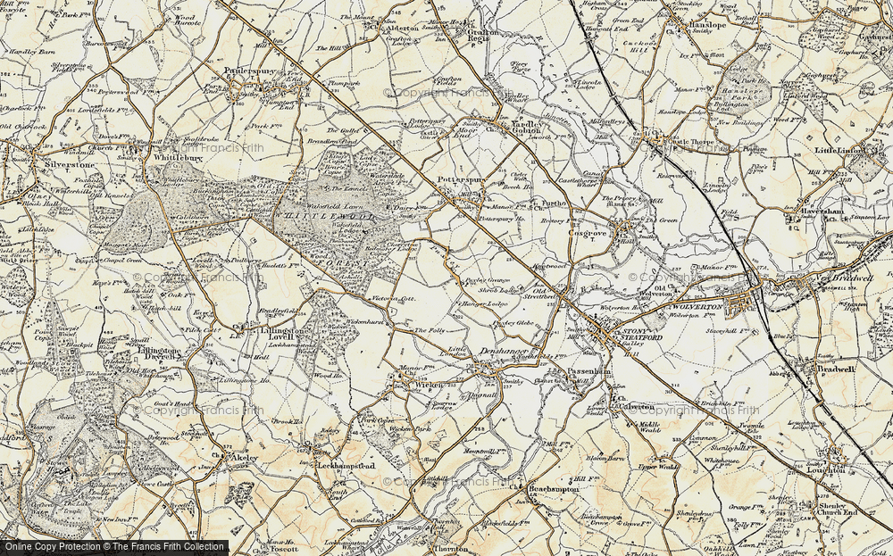 Old Map of Puxley, 1898-1901 in 1898-1901