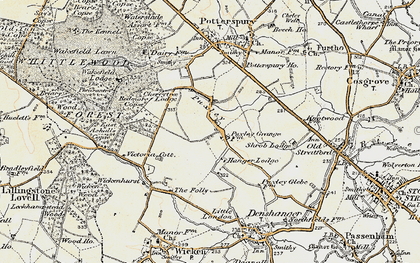 Old map of Puxley in 1898-1901