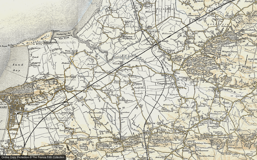 Old Map of Puxton, 1899-1900 in 1899-1900
